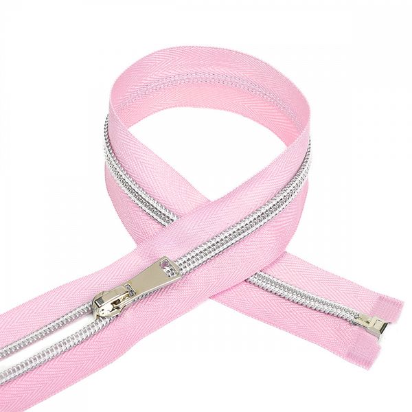Молния спираль (витая) Т5 (5 мм) 1 зам., разъем., 45 см, декоративная, цв.S207 св.розовый уп.50 шт, Mzipp
