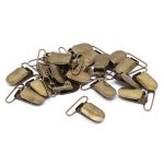 Клипса для подтяжек гладкая 30.0 мм, металл, уп.20 шт, New Star, антик