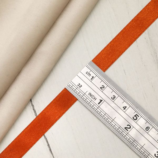 Лента атласная 1-сторонняя 12.0 мм / 22.86±1 метров, 046 т.оранжевый, Globus