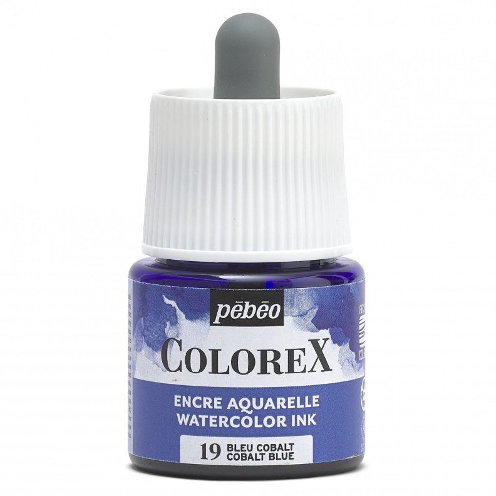 Краска акварель акварельные чернила Colorex 45 мл, кобальт синий, Pebeo 417019