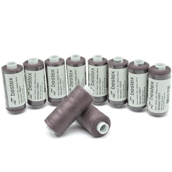 Нитки швейные бытовые Bestex 40/2, 365 м (400 ярд) / 10 кат., 391 пыльный кедр