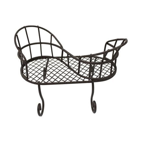 Миниатюра кукольная: Металлическая скамейка, корич. 11х5,5х3х7см, Астра