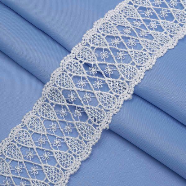 Кружево гипюр (плетёное) 50 мм / 13.7 метров, белый, 3AR1425