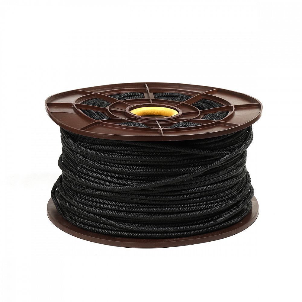 Шнур полипропилен круглый ⌀8.0 мм / 200 метров, плетеный, черный