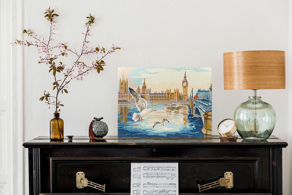 Алмазная (кристальная) мозаика Фрея, на подрамнике Вид на Биг Бен, 40х30 см