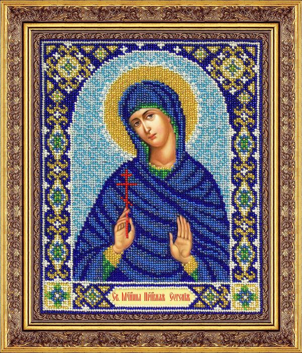 Набор для вышивания бисером Паутинка, Святая преподобная Евгения 20х25 см