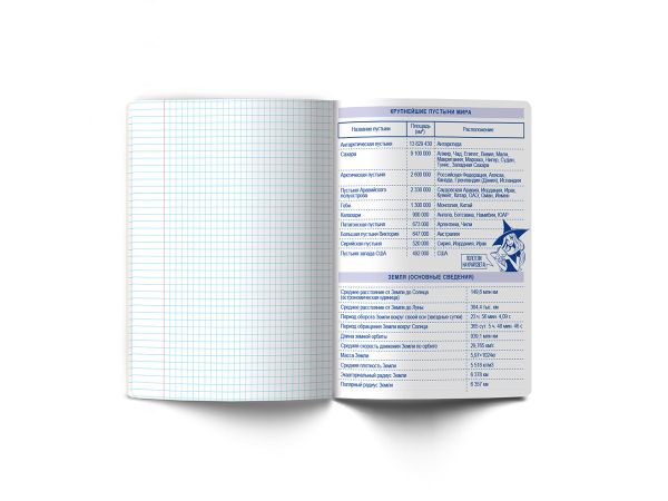 Тетрадь со справочным материалом Ковен тайных знаний, A5+ 48 л. на скобе 65 г/м², белизна 100%, 10 шт, клетка, 00854 География, Светоч 48Т7