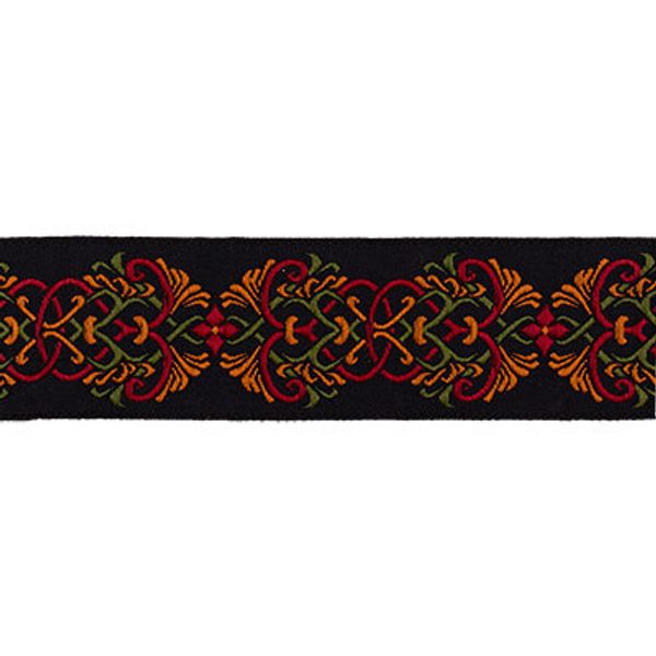 Лента (тесьма) жаккардовая 25.0 мм / 10±0.5 метров, красный/оранжевый/зеленый, Gamma TRJ-85