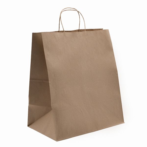 Пакет бумажный крафт 90 г/м², круглая ручка, 32х20х37см, 9935784, 25 шт