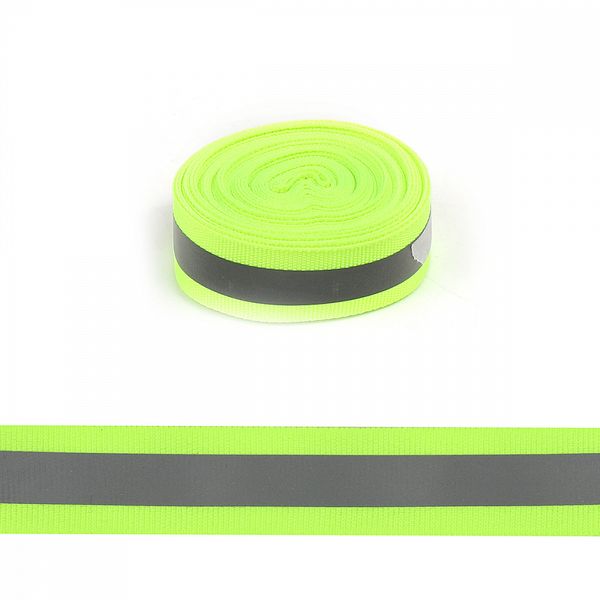 Стропа (ременная лента) светоотражающая 20 мм / 5 метров, отр.R200-280, SV.ST20y, цв.желтый