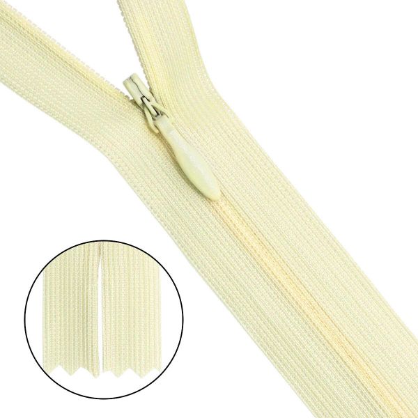 Молния потайная (скрытая) Т3 (3 мм) 1 зам., н/раз., 50 см, бл.желт. 31298 / 50, 10 шт