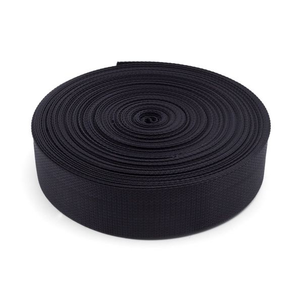 Стропа (ременная лента) 50 мм / 30 метров, толщ. 1.0 мм, [42 г/пог.м], 100% п/э, 005 черный