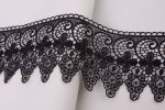 Кружево гипюр (плетёное) 95 мм / 10 ±0.2 м, Турция, черный, Blitz BLGM-9501