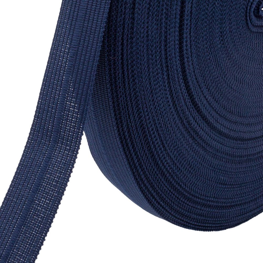 Тесьма вязаная окантовочная, 2 см / 50 метров, темно-синий (полиэстер 100%), Р5061