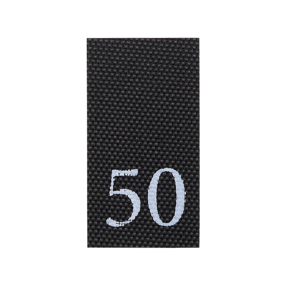 Этикетка-размерник 10х20мм, 100 шт/упак, черный фон/белый шрифт (MN) (50)