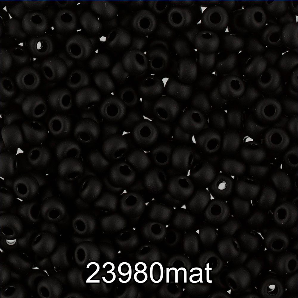 Бисер Preciosa 08/0, 2.9 мм, 10х5 г, 1-й сорт, H660mat черный мат. (23980/1), круглый 2