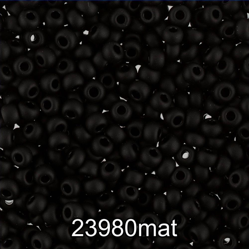 Бисер Gamma 8/0 (2.9 мм), 150 г (10х5 г), H660mat черный мат. (23980/1), круглый 2