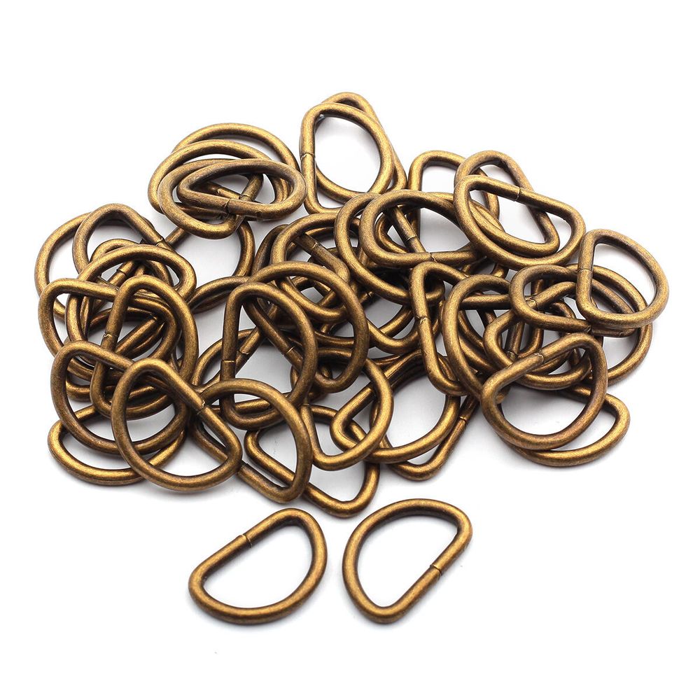 Полукольцо сварное металл внутр. 20 мм (внешн. 25х17 мм, ⌀2.5 мм), 50 шт, латунь ГР, 6069