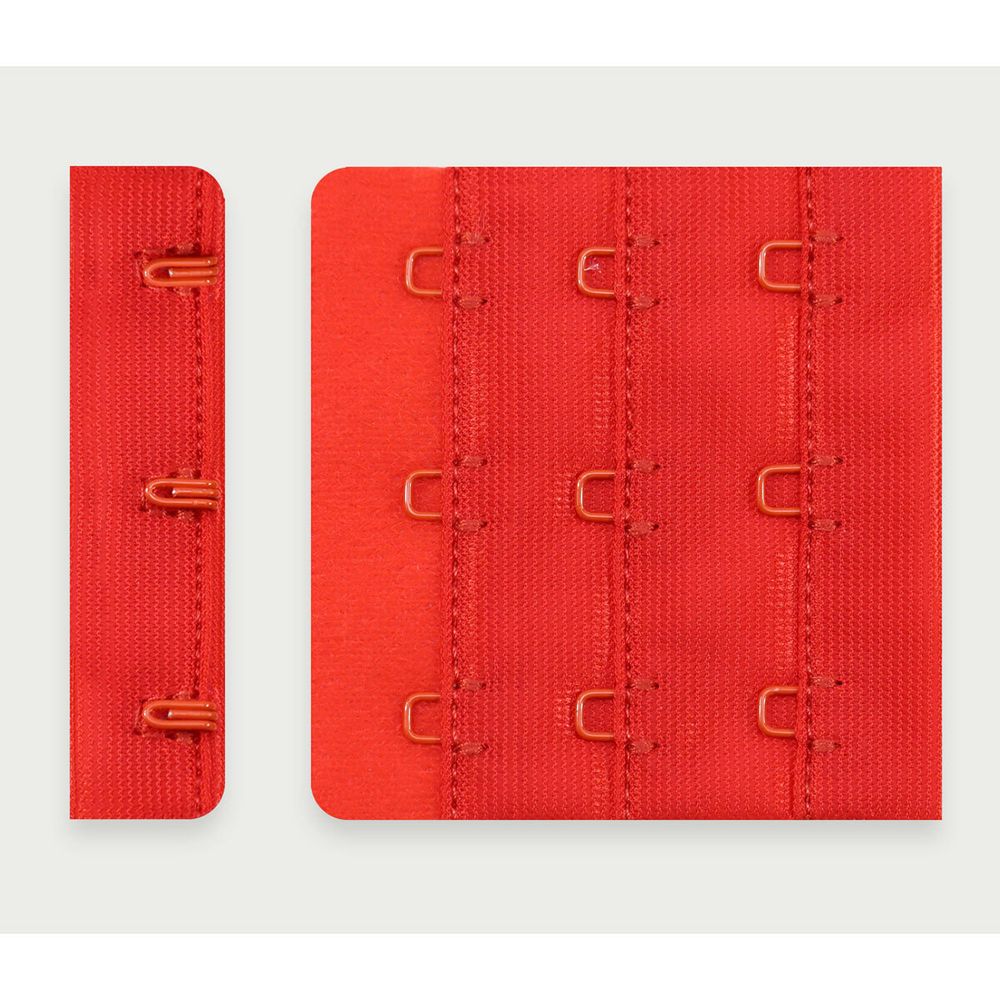 Застежки для бюстгальтера текстильные 3х3, 57 мм, 25 шт, 100 красный, Arta