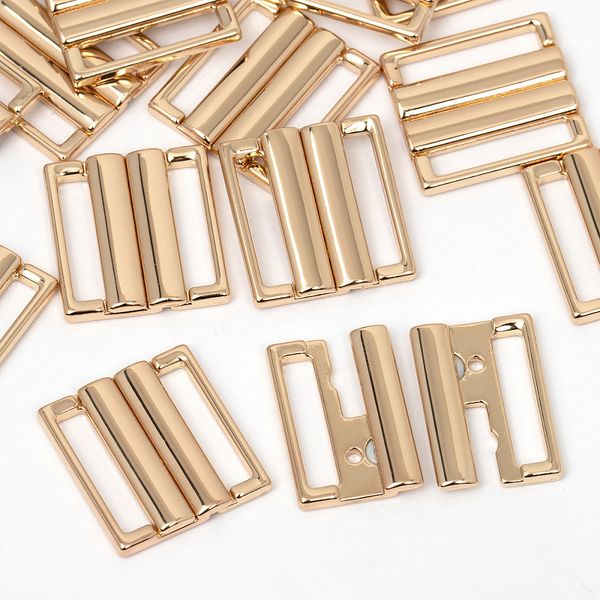 Пряжка-застежка для купальников металл 20.0 мм, 120SW, цв.золото уп.10 шт