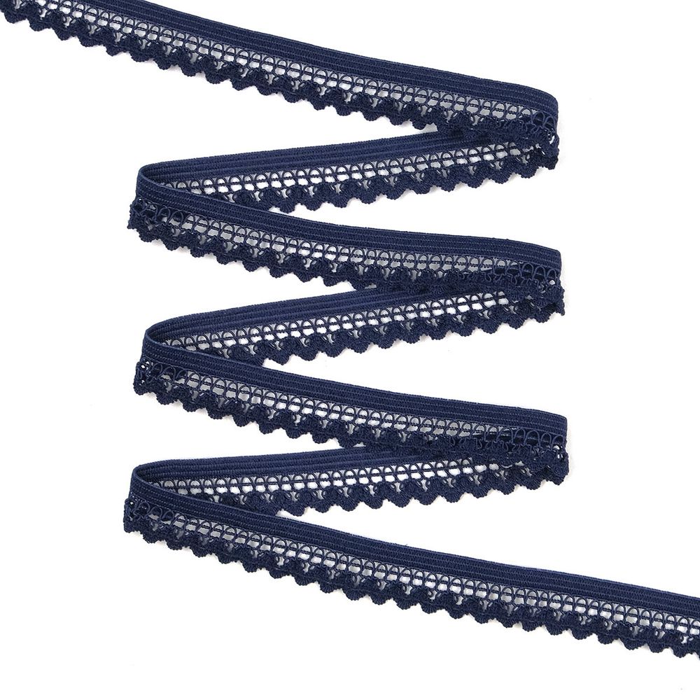 Резинка бельевая (ажурная) 13.5 мм / 50 метров, т.синий, 0313/81