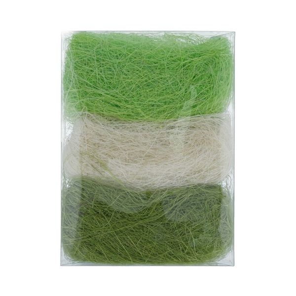 Сизалевое волокно 30 г,±3 г, 05 белый/св. зеленый/т. зеленый, Blumentag BMG-30 MIX