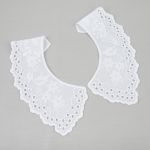 Пришивной кружевной воротник шитьё 120 мм, 5 пар Турция, белый, Gamma VYEM-23-01M