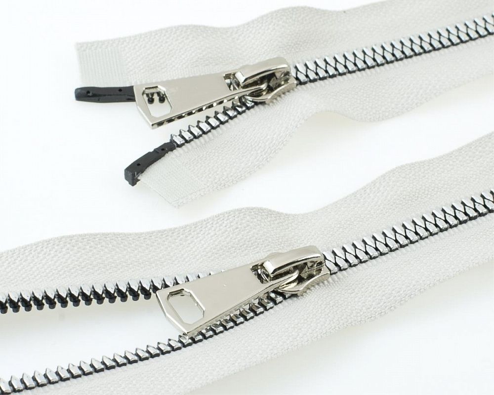 Молния трактор Т5 (5 мм) 2 зам., разъем., 90 см, никель, цв. D165 св.серый, MaxZipper Premium, 1 шт /TOS/