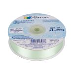 Лента атласная 2-сторонняя с метанитью 25.0 мм / 33±2 метра, 050 салат/серебро, Gamma AL-25M