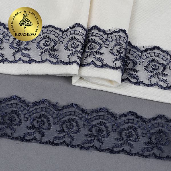 Кружево капроновое 45 мм / 9.14 м, TBS.30010 цв.330 т.синий, Kruzhevo