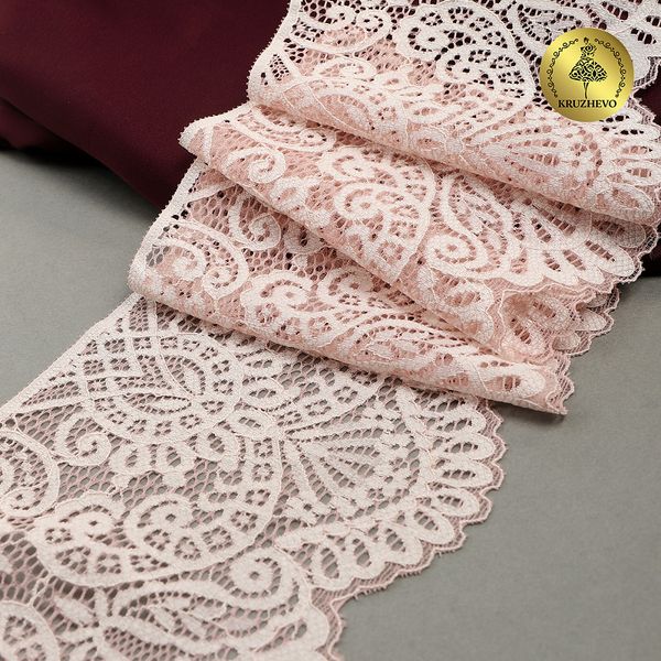 Кружево эластичное (стрейч) 110 мм, 40992PP цв.розовый, 3 метра, Kruzhevo