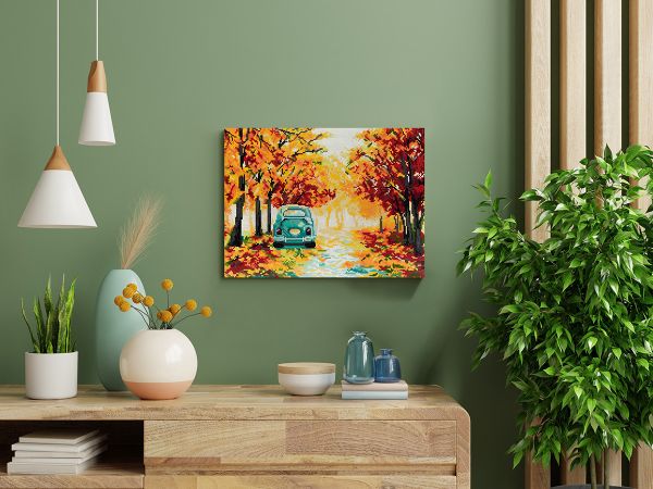 Алмазная (кристальная) мозаика Фрея, на подрамнике Осенние краски, 40х30 см