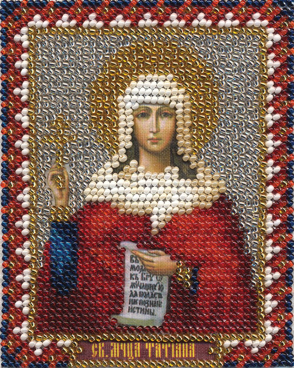 Набор для вышивания бисером Panna, Икона святой мученицы Татьяны, 8,5х11 см