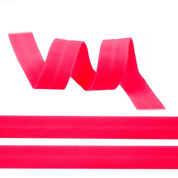 Резинка бельевая (окантовочная) матовая 15.0 мм / 50 метров, ROM.151405A, A1405 красно-розовый