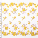 Кружево на сетке широкое 180 мм / 14 м, ±1 Турция, желтый, Gamma GCKM-180-06