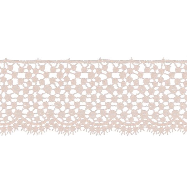 Кружево гипюр (плетёное) 65 мм / 10 м, пудровый, Gamma GGM-6501