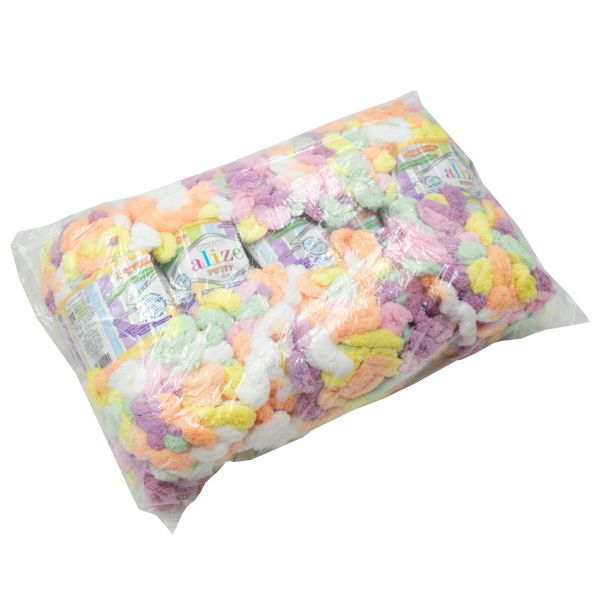 Пряжа Alize (Ализе) Puffy Color / уп.5 мот. по 100 г, 9м, 6527 секционный