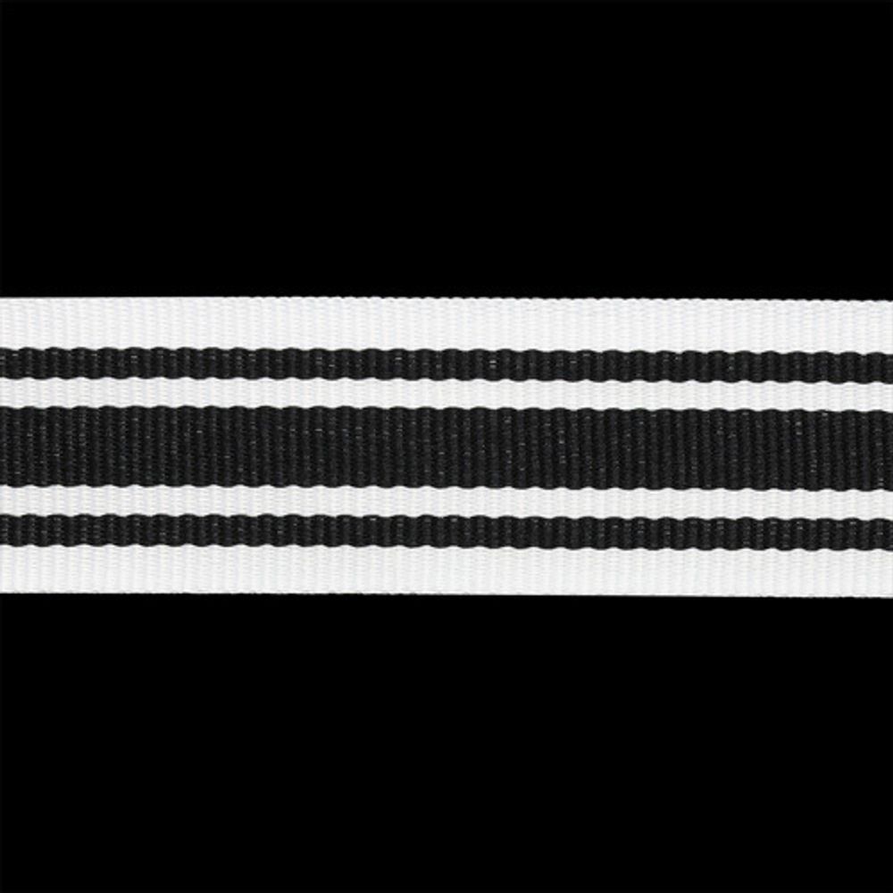 Лента отделочная 30 мм, 50м (белый с черным), 50 м