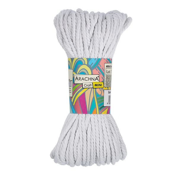 Пряжа Arachna Craft Mini / уп.3 мот. по 94.1г, 30.48м, 08 белый суровый