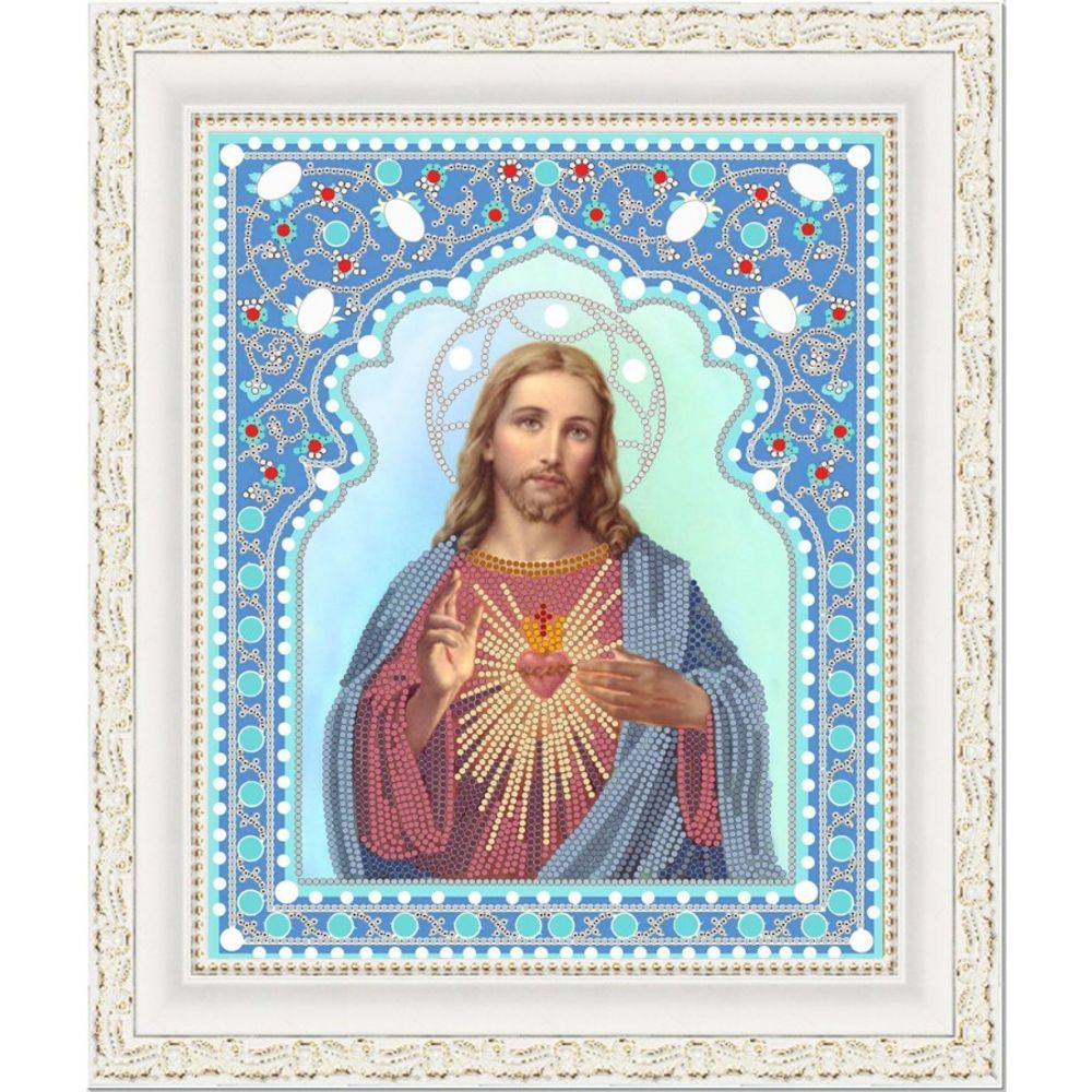 Рисунок для вышивания бисером Конек, 7104 Святейшее Сердце Иисуса 20х25 см