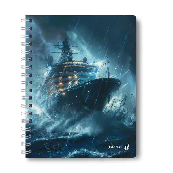 Тетрадь ученическая общая, A5 48 л. на гребне 65 г/м², белизна 100 %, 8 шт, клетка, 01175 МИКС - У руля, Светоч Т107