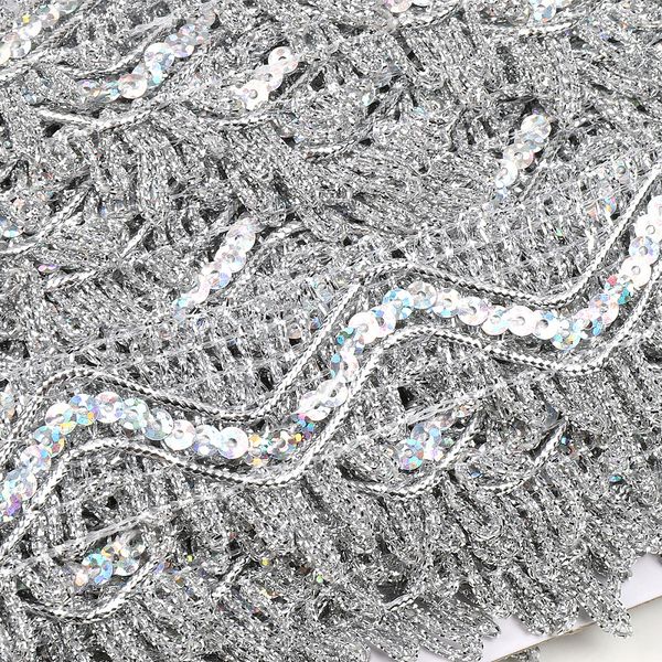 Тесьма отделочная 40 мм, 13-2265 цв.серебро уп.13.71м