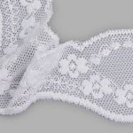 Кружево эластичное (стрейч) 40 мм, белый, 15 м