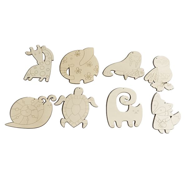 Заготовка из фанеры набор подвесок Животные 9х9х0.3 см, Mr.Carving ВД-1221