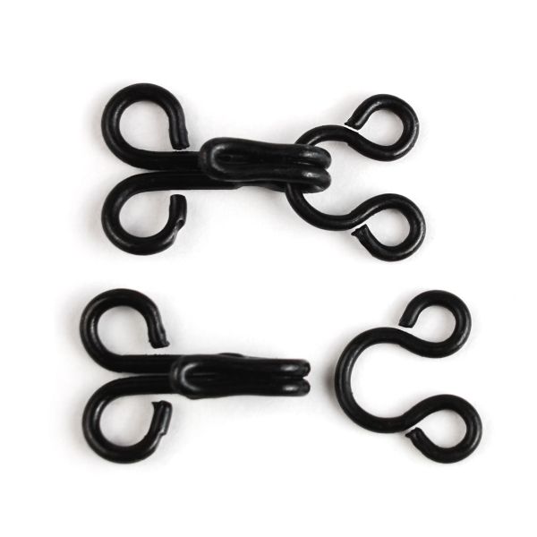 Крючки пришивные 12 мм, сталь, черные, 14 шт, Pony