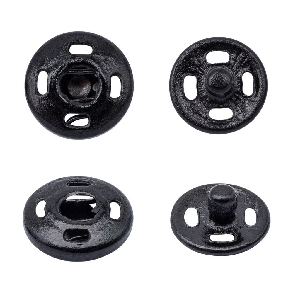 Кнопка пришивная металл ⌀8.2 мм, черный, 36 шт