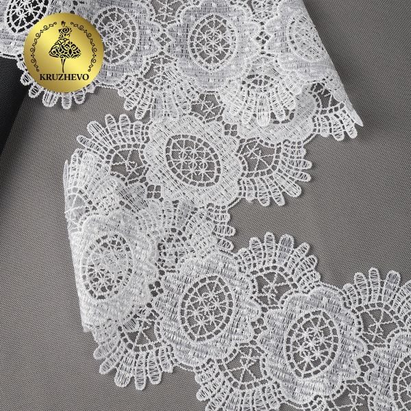Кружево гипюр (плетёное) 90 мм / 13.71 метров, TBY.16GB2007, цв.1 белый
