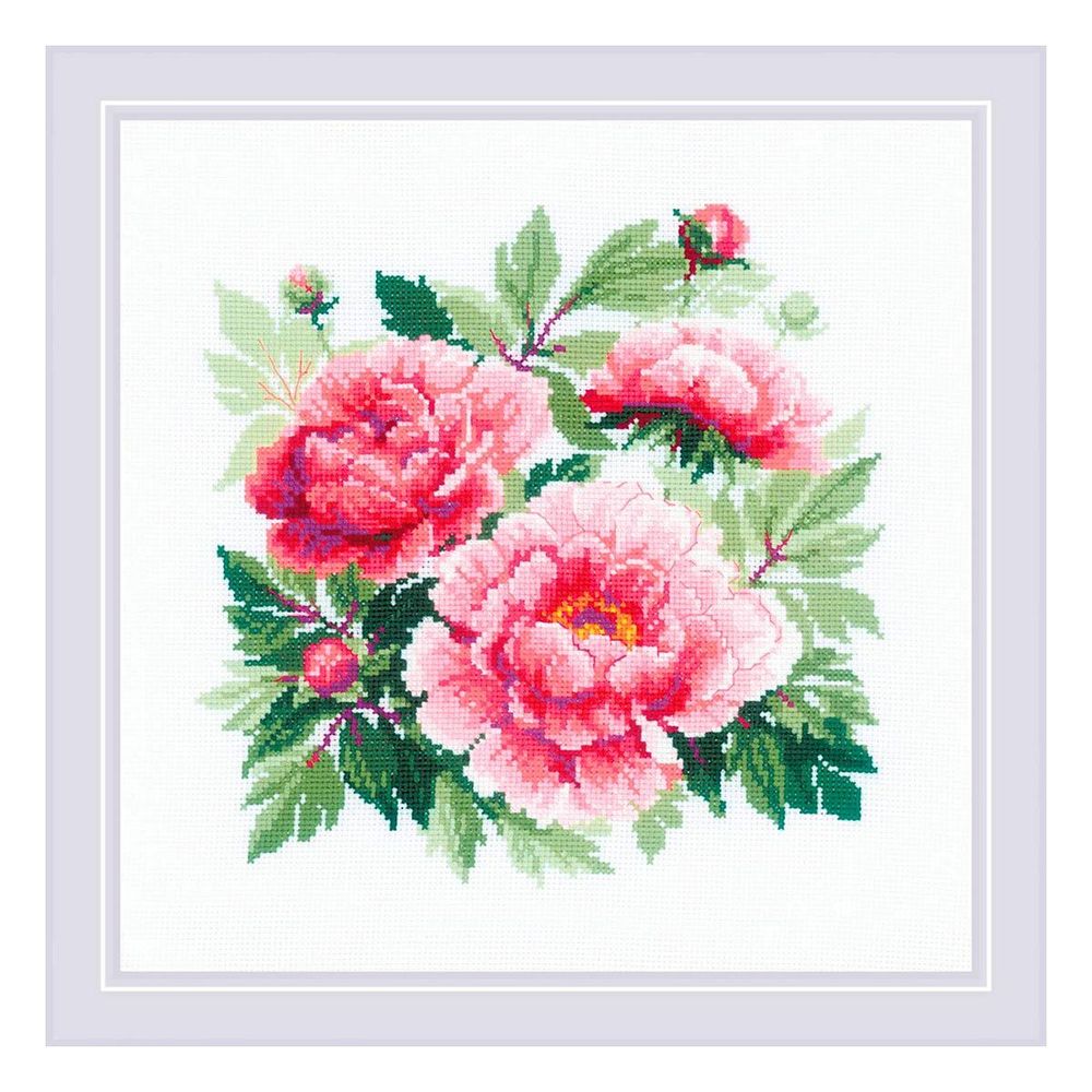 Набор для вышивания нитками Риолис, Древовидный пион 40х40см