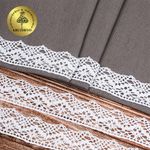 Кружево вязаное (тесьма) 32 мм, цв.02 белый, уп. 25 м, Kruzhevo