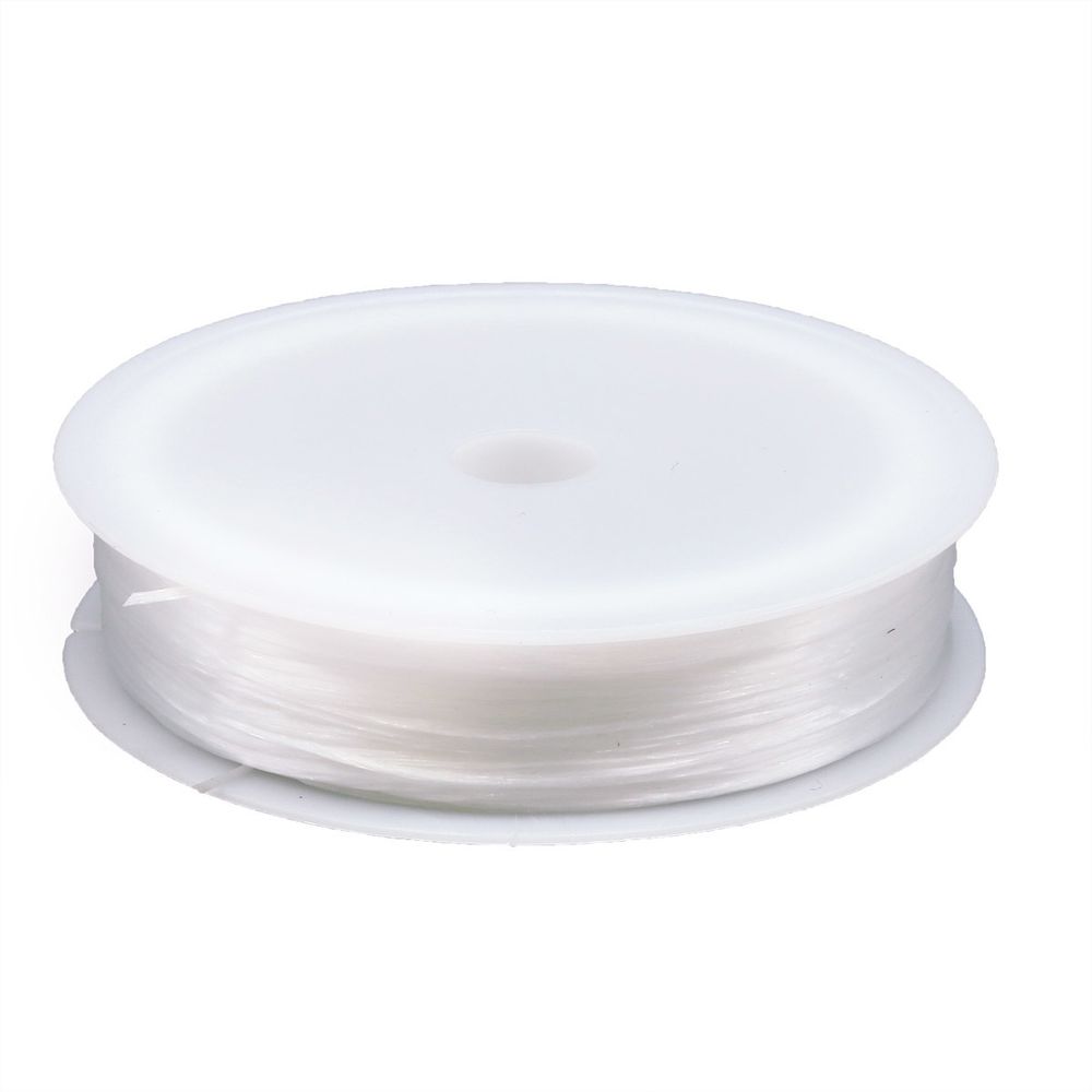 Нитки спандекс без оплетки ⌀0.5х1 мм, 30 м, белый, 10 катушек